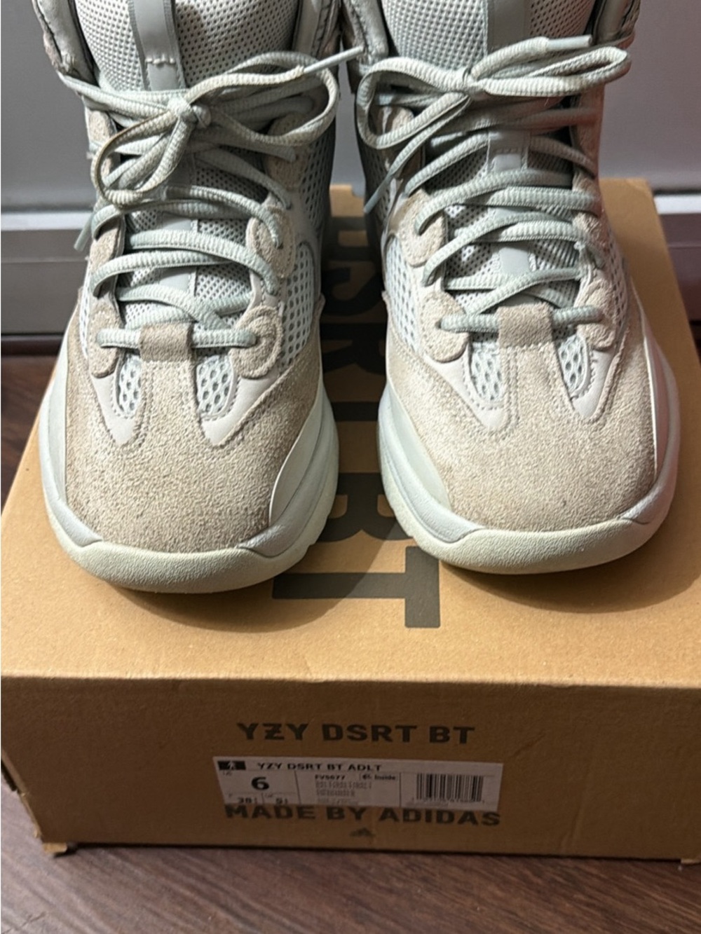 adidas Yeezy boots Women’s Beige Suede & Mesh High-Top Sneakers